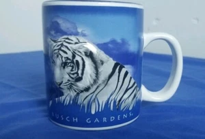 Busch Gardens Blue Coffee Mug White Tiger 3D - Picture 1 of 7