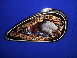 LETHAL THREAT EMBOSSED ALUMINUM GAS TANK SHAPED WALL ART FREEDOM ISN'T BC37795 - Picture 1 of 4