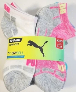 New 10 pair Puma Girl Low Cut Drycell Moisture Wicking Socks Multicolor - Picture 1 of 5