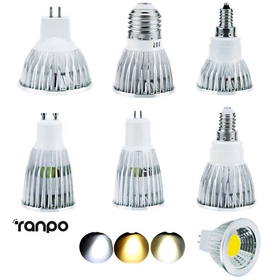 12W 6W 9W DC 12V 24V GU10 E27 MR16 GU5.3 Dimmable LED COB Spotlight Bulb Lamp RL - Image 1 of 4