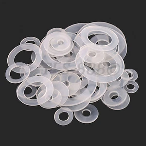 M2 M3 M4 M5 M6 M8 M10 M12 M16 M20 Clear Nylon Plain Washers Fit Bolts & Screws - Picture 1 of 6