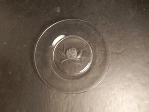 Vintage Fostoria Crystal ROSE 6036 ETCH 827 Glass Salad Plate - Picture 1 of 2
