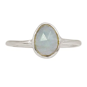 Natural Faceted Aquamarine 925 Sterling Silver Ring Jewelry s.6 ALLR-28889 - Picture 1 of 1