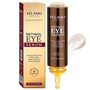 Retinol Eye Serum Anti Aging Under Eye Cream Visibly Reduces Wrinkles Fine Lines - Picture 1 of 8