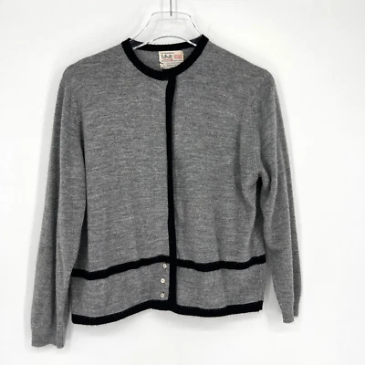 Vtg Talbott Givenchy Design Cardigan Womens M Gray 60s Retro Classic Capsule - Image 1 of 4