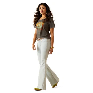 Ariat Ladies Perfect Rise Ophelia Ice Denim Flare Jeans 10048274 - Picture 1 of 5