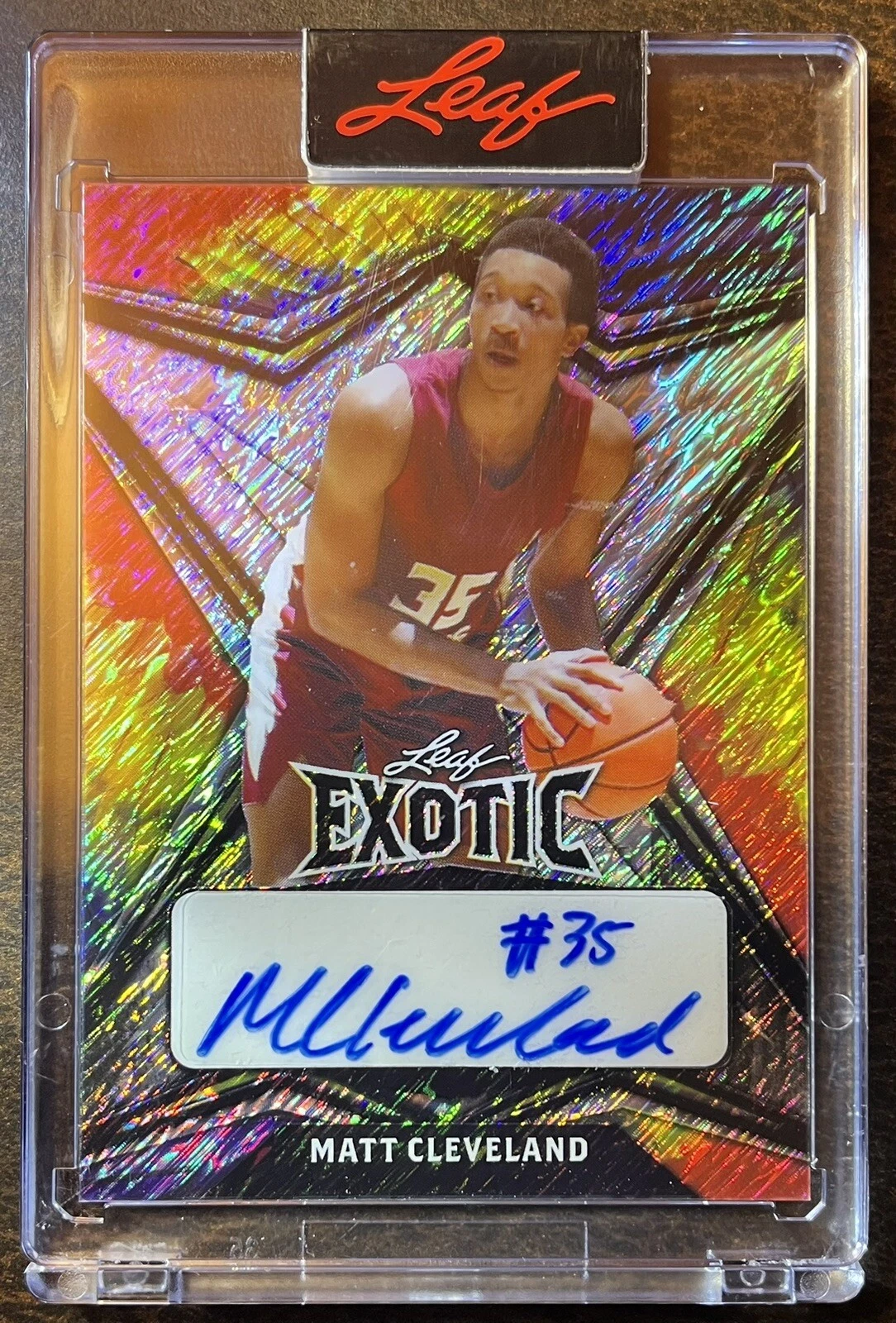 2022-23 LEAF EXOTIC MATT CLEVELAND PARROT SHIMMER REF AUTO RC /5 MIAMI FSU  SSP!