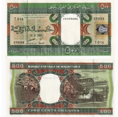 2002 Mauritania 500 Ouguiya P-8 NEW UNC BANKNOTE - Image 1 of 2
