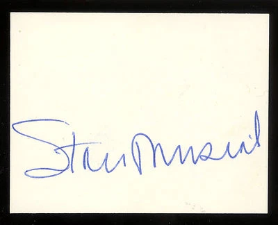 STAN MUSIAL SIGNED AUTO AUTOGRAPH ON INDX + 8X10 PHOTO ST LUIS CARDINALS PSA DNA - Image 1 of 4