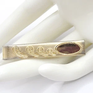 Flex-Let Nouveau Style Decorative Engraved Gold Tone Vintage Tie Clip Clasp - Picture 1 of 22