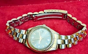 Vintage Gruen Women's Watch Silver Gold Tone Diamond Accent  - Picture 1 of 4