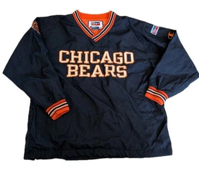Chaqueta Pullover Rompevientos XL De Colección Pro Line Champion Chicago Bears NFL Para Hombre Foto 1 de 4