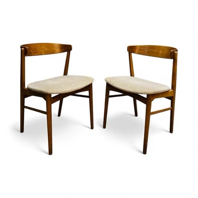 PAIR OF HELGE SIBAST GLAZED TEAK DINING CHAIRS DANISH MID CENTURY RETRO C1960s - Image 1 of 4