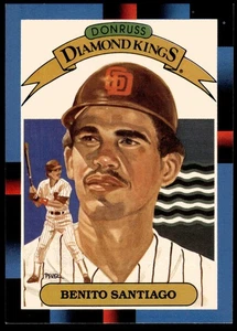 1988 Donruss #3b Benito Santiago MLB Baseball SD Padres Card - Foto 1 di 2