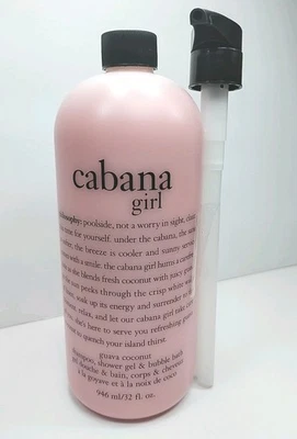 Philosophy: Cabana Girl 32 Oz Shampoo, Shower Gel & Bubble Bath (With Pump!) - Image 1 of 4