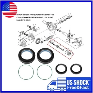 1998-2004 Ford F250 F350 F450 F550 Excursion 4x4 Front Axle Vacuum Seal O Ring - Picture 1 of 13