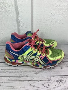ASICS Gel Kayano 21 Fluid Fit Neon Rainbow Women's Size 7.5 Running Shoes - Picture 1 of 10