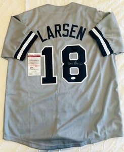 Autographed/Signed DON LARSEN New York Grey Baseball Jersey JSA COA Auto - Picture 1 of 2