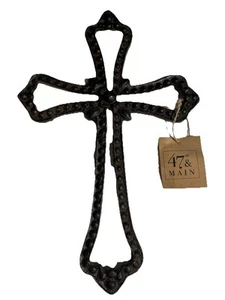 11” Cast Iron Cross Wall Mounted 11” by 47th & Main - Picture 1 of 5