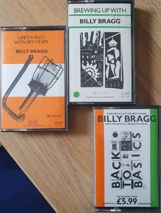 3 x BILLY BRAGG Albums: BACK TO BASICS,BREWING UP,LIFE'S A RIOT WITH SPY VS SPY - Picture 1 of 3