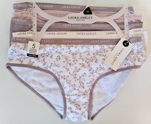 Laura Ashley 5er Pack Baumwolle & Elasthan Damen Slip Höschen Größe M Neu mit Etikett - Bild 1 von 6