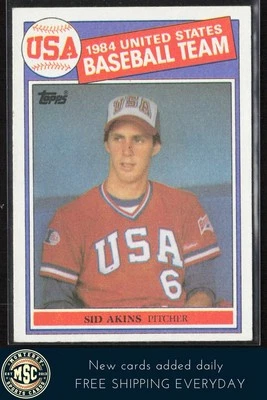 Sid Akins 1985 Topps #390 RC USA Olympic Team - Image 1 of 2