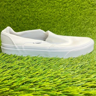 Vans классический без шнуровки женщин размер 6,5 белый повседневный скейтборд обувь кроссовки - Изображение 1 из 4