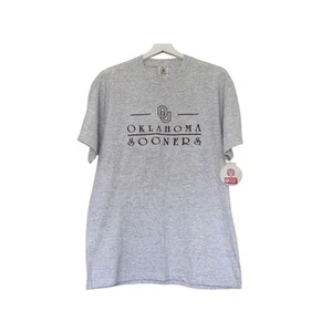 NWT Vintage University of Oklahoma Sooners Embroidered T-Shirt Heather Gray L - Picture 1 of 9