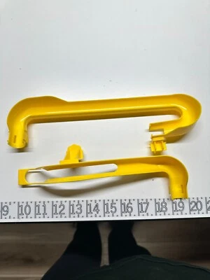 Quercetti Skyrail Roller Coaster Replacement Part YELLOW Ball Chute Slide 2 pcs - Image 1 of 2