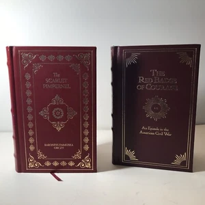 Vtg RED BADGE OF COURAGE SCARLETT PIMPERNEL Classic Hardcover Books Set/2 Good - Picture 1 of 5