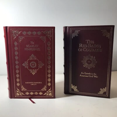 Vtg RED BADGE OF COURAGE SCARLETT PIMPERNEL Classic Hardcover Books Set/2 Good Foto 1 de 4