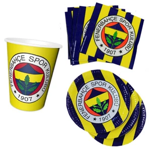 Fenerbahce Party Set - Cumpleaños - Plato Taza Servilletas - 32 Piezas NUEVO - Imagen 1 de 4