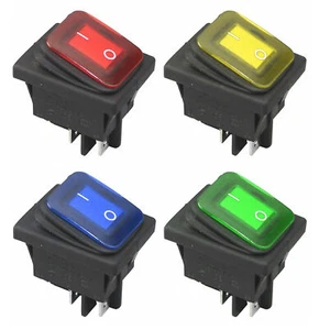 Leucht-Wippenschalter wasserdicht IP54 beleuchtet 2 x Ein / Aus 250 V 15 A 15457 - Bild 1 von 5