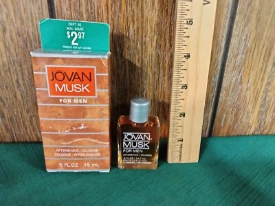 Colonia para después del afeitado Jovan Musk vintage de los años 80 .5 fl. NOS de colección oz. con caja Foto 1 de 4