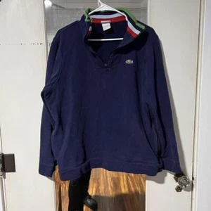 Lacoste navy and red quarter zip sweatshirt - Picture 1 of 2