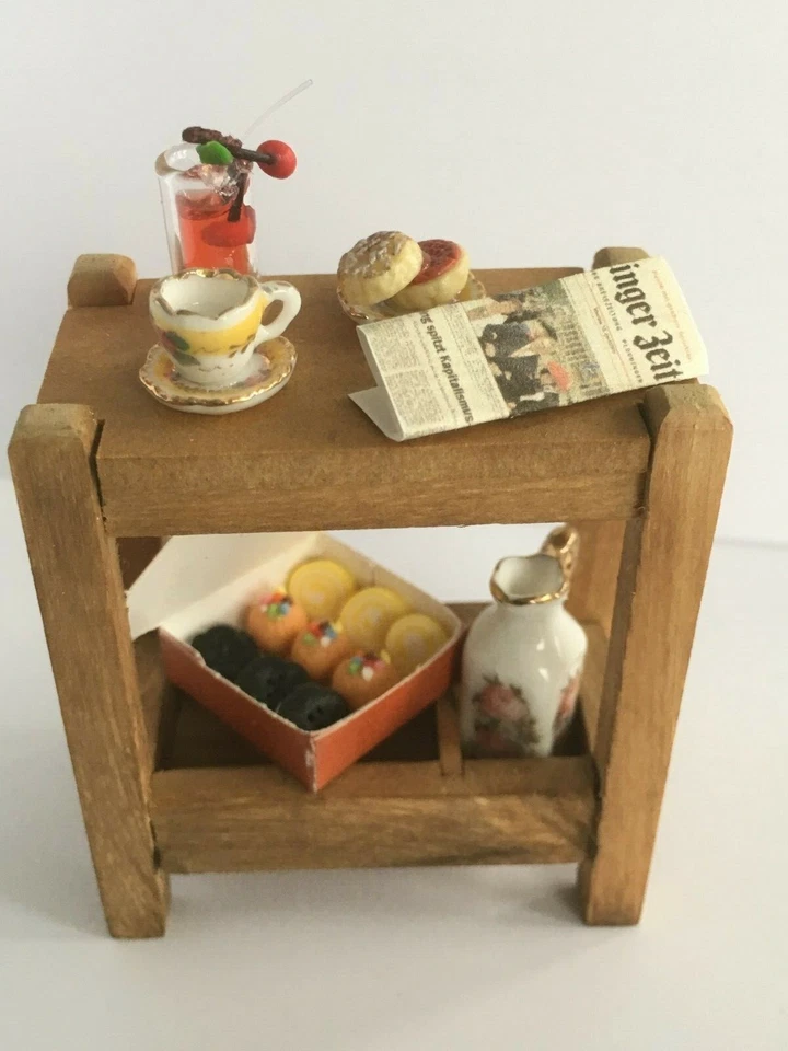 Garden Table With Decoration/Cup - Glass - Newspaper - Box Etc - Image 1 of 1