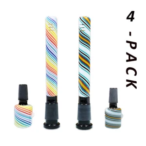 Wigwag 6" (Einsatz 4,5") bunte Downstem + 14mm männliche runde Bowl für Shisha 2er Pack - Bild 1 von 5