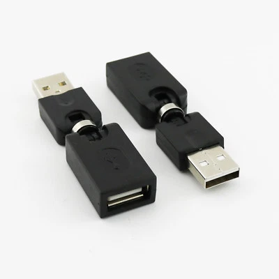 1pcs 360 Degree Rotate Swivel Angle USB 2.0 A Male to A Female Adapter Connector - Image 1 of 4