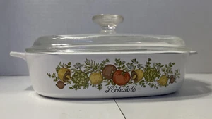 Vintage Corning Ware Spice of Life A-8-B L'Echalote 8x8 Casserole W/Pyrex Lid - Picture 1 of 13