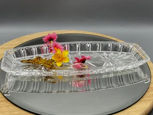 Vintage Crystal Candy/Snack/Meat/Pickle Tray Dish - Picture 1 of 10