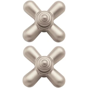 Moen Monticello large handles inserts cross handle Silver Finish And Comes As - Picture 1 of 6
