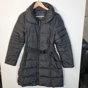 Zara Basic Girls Coat Size Large Black Duck and Down Filled Quilted Belted - Picture 1 of 10