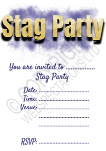 PAQUETE DE 1-100 INVITACIONES Y SOBRES DE FIESTA DE CIERVO NOCHE AZUL DORADO invitaciones - Imagen 1 de 1