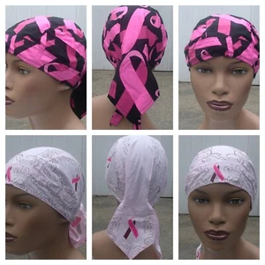 Due (2) Nastro Rosa Du-Rag Cotone Moto Teschio Berretto Biker PUGS Bandana - Foto 1 di 7