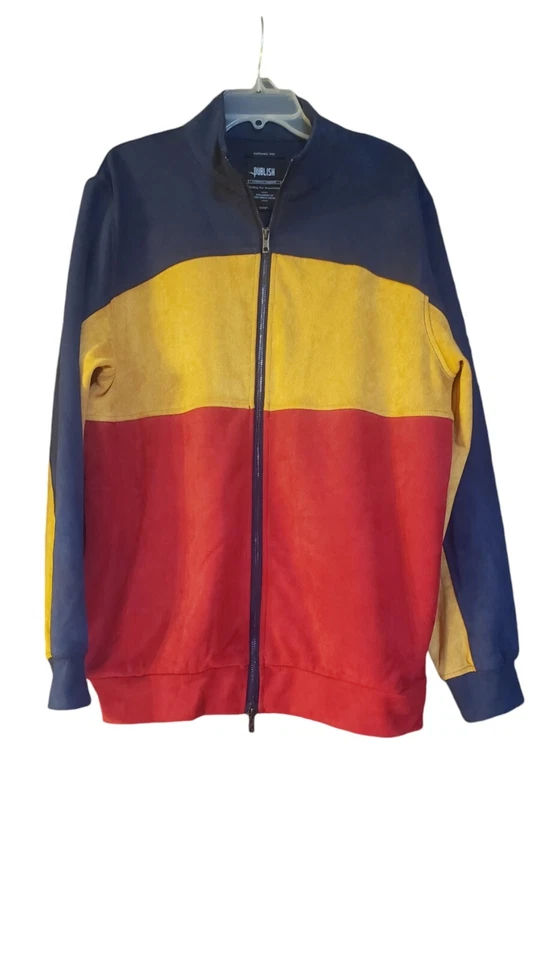 Publish Kenyon Track Jacket Mens Size Large Coat Velour Feel EUC Tri Colored - Image 1 of 4