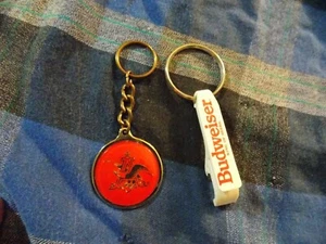 ANHYSER BUSCH Budweiser KEYCHAIN & BOTTLE OPENER Lot Of 2 Collectors 4" VG ! - Picture 1 of 3