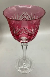 NACHTMANN ANDERNACHT RED CUT TO CLEAR HOCK WINE GLASS - Picture 1 of 4