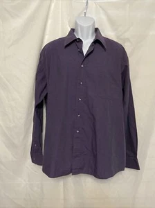Cambridge Classics Men's Button-up Long Sleeve Shirt Purple 18 34/35 Broadcloth - Picture 1 of 12
