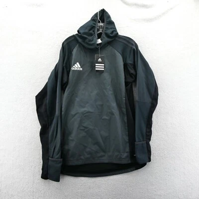 Adidas Tiro Training Shirt Mens Medium Gray Long Sleeve Hoodie Sport Soccer New - Image 1 of 4
