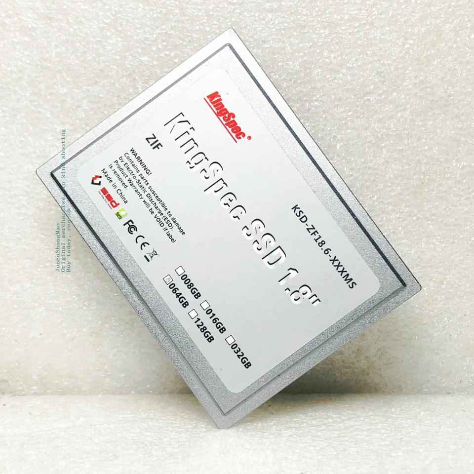 KingSPec 64GB (1.8''64GB SSD-ZIF) KSD-ZF18.6-XXXMS 1.8" CE hard drive - Image 1 of 3